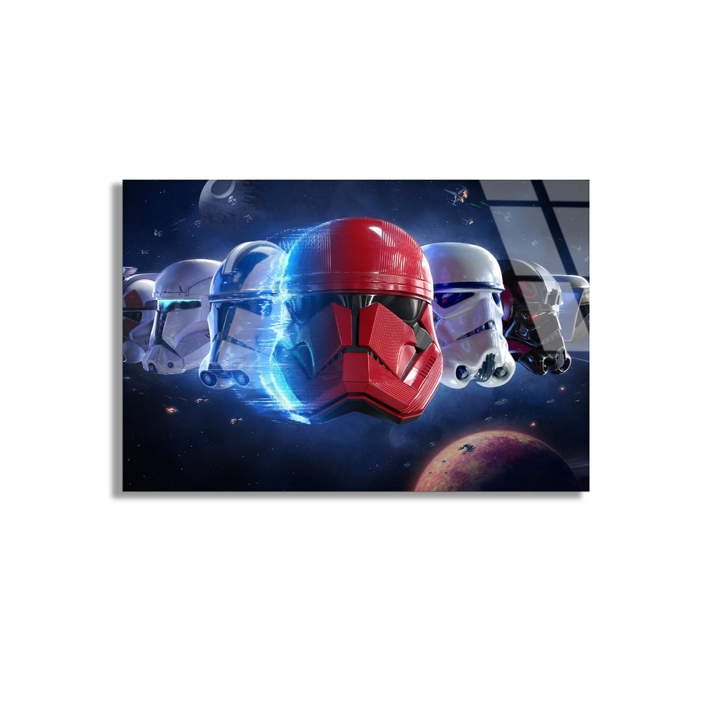 Star Wars Kaskları Cam Tablo