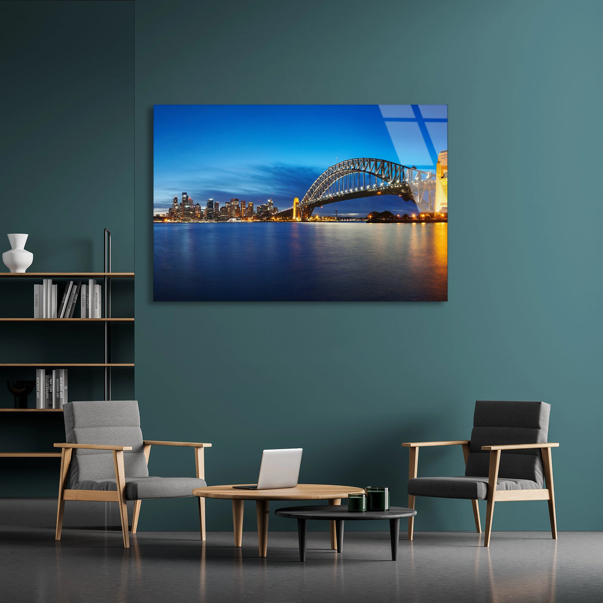 Sydney Köprüsü Gece Cam Tablo
