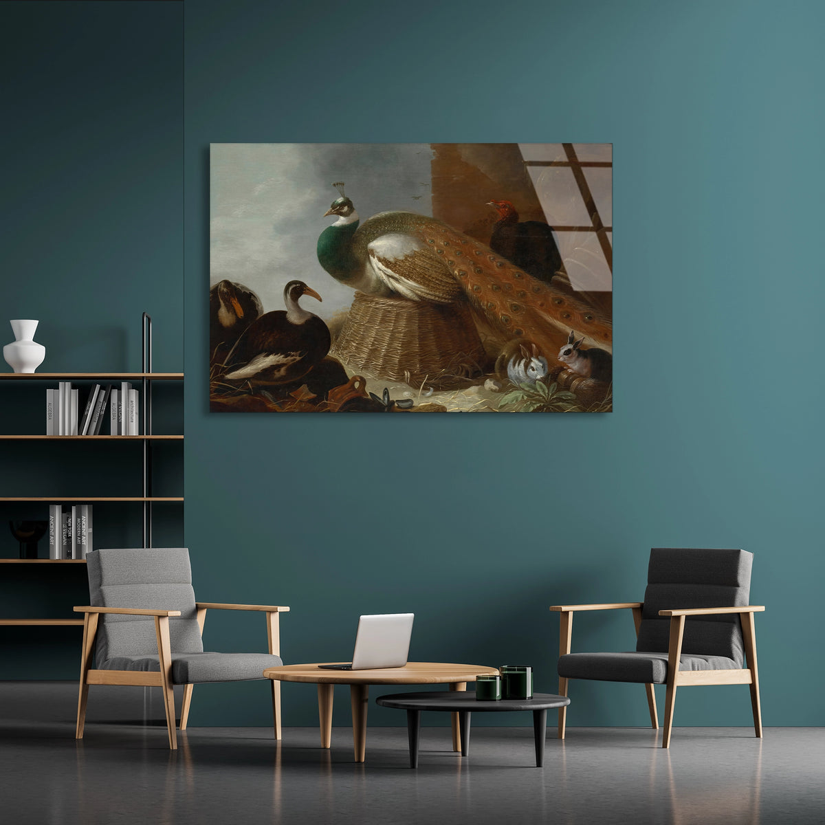 Tavus Kuşu Tablosu Cam Tablo