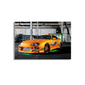 Turuncu Spor Araba Cam Tablo