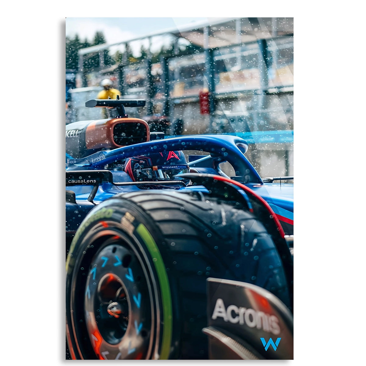 Yağmurda F1 Lastiği F1 Cam Tablo – Formula 1 Duvar Dekoru - DEG0825