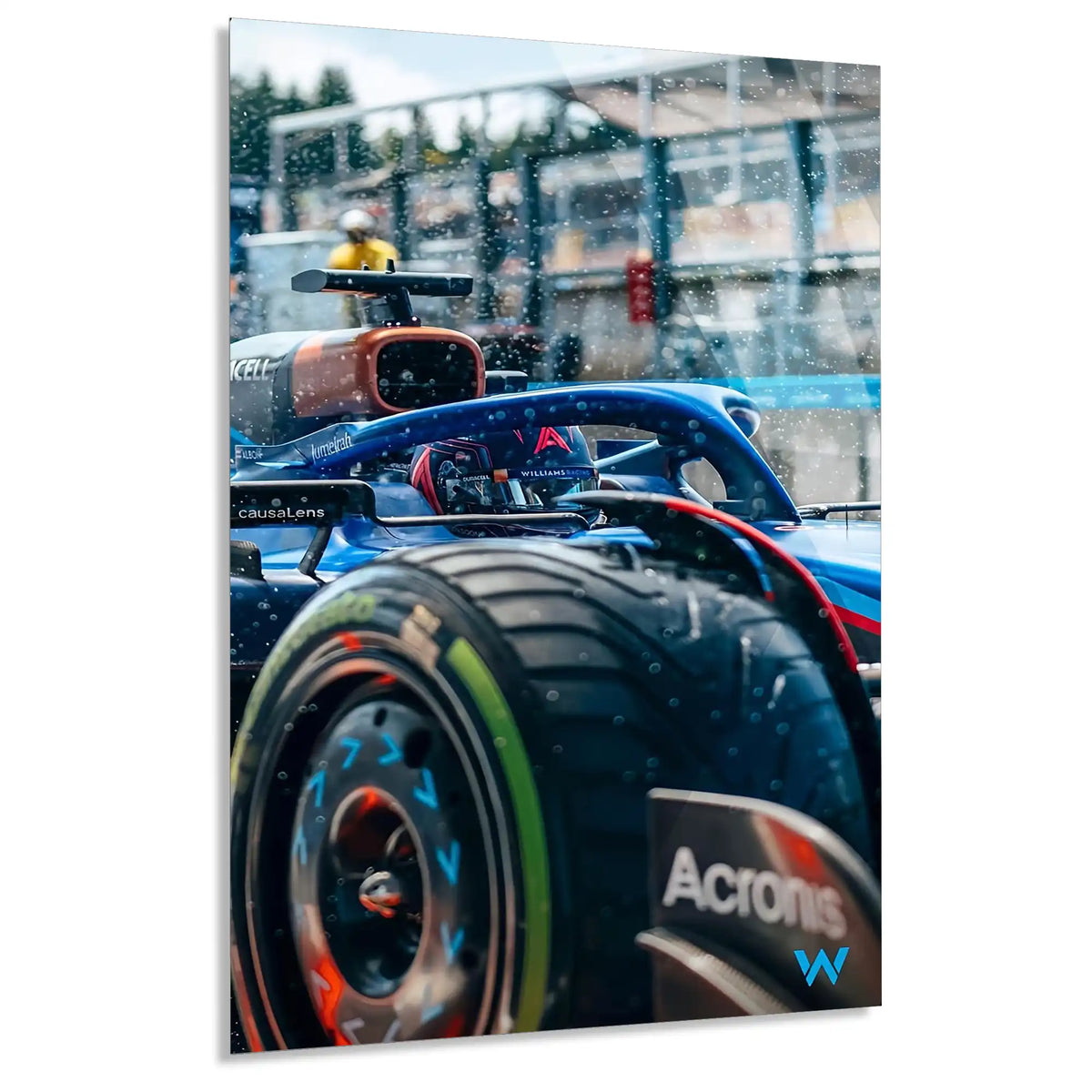 Yağmurda F1 Lastiği F1 Cam Tablo – Formula 1 Duvar Dekoru - DEG0825