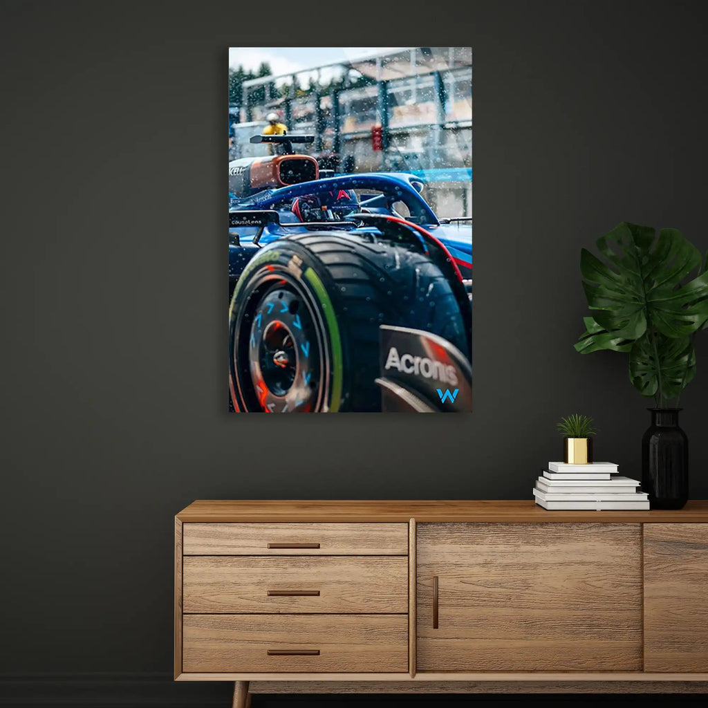 Yağmurda F1 Lastiği F1 Cam Tablo – Formula 1 Duvar Dekoru - DEG0825
