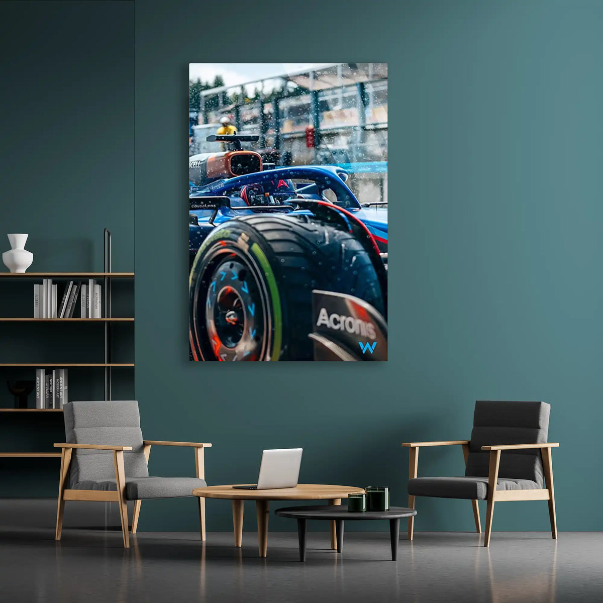 Yağmurda F1 Lastiği F1 Cam Tablo – Formula 1 Duvar Dekoru - DEG0825