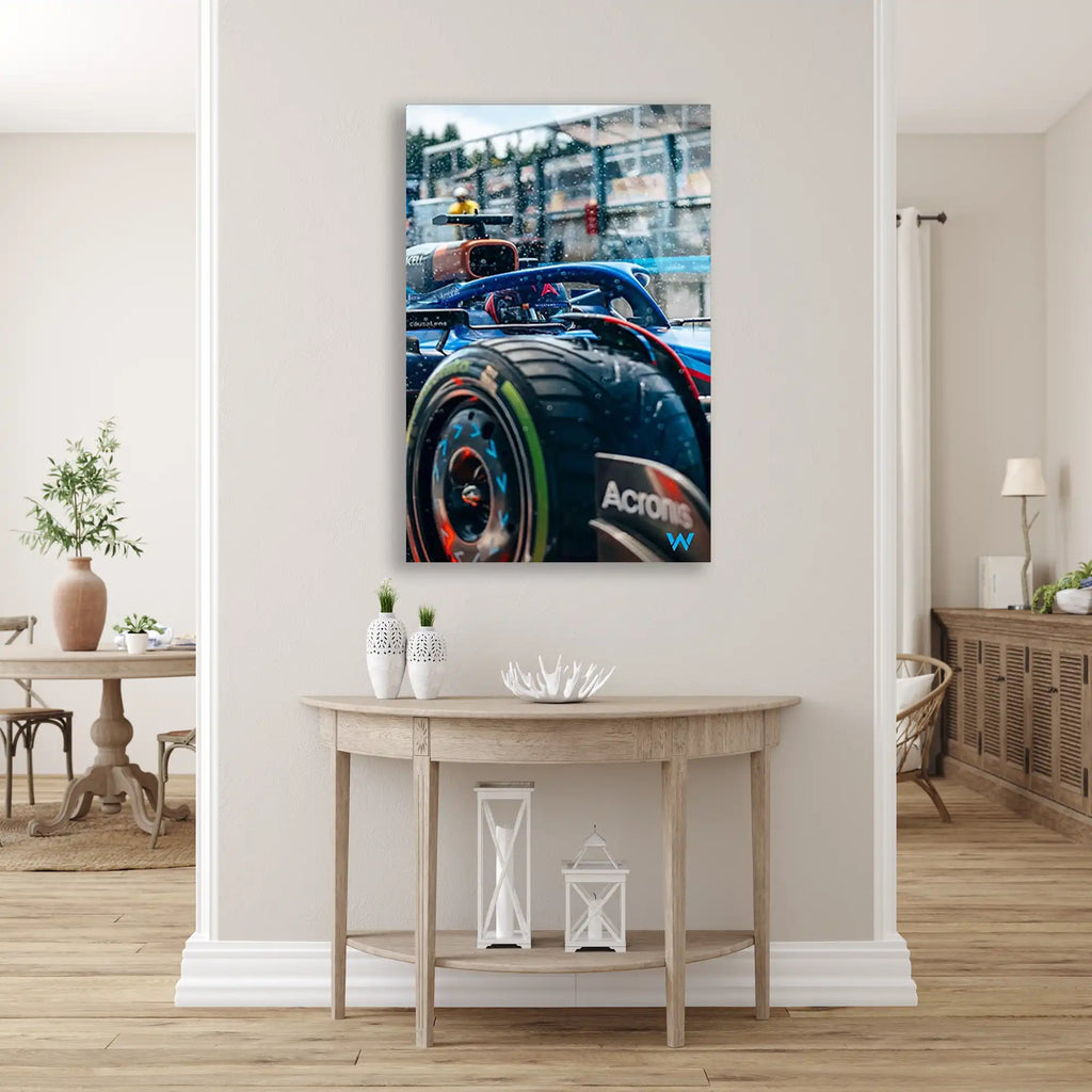 Yağmurda F1 Lastiği F1 Cam Tablo – Formula 1 Duvar Dekoru - DEG0825
