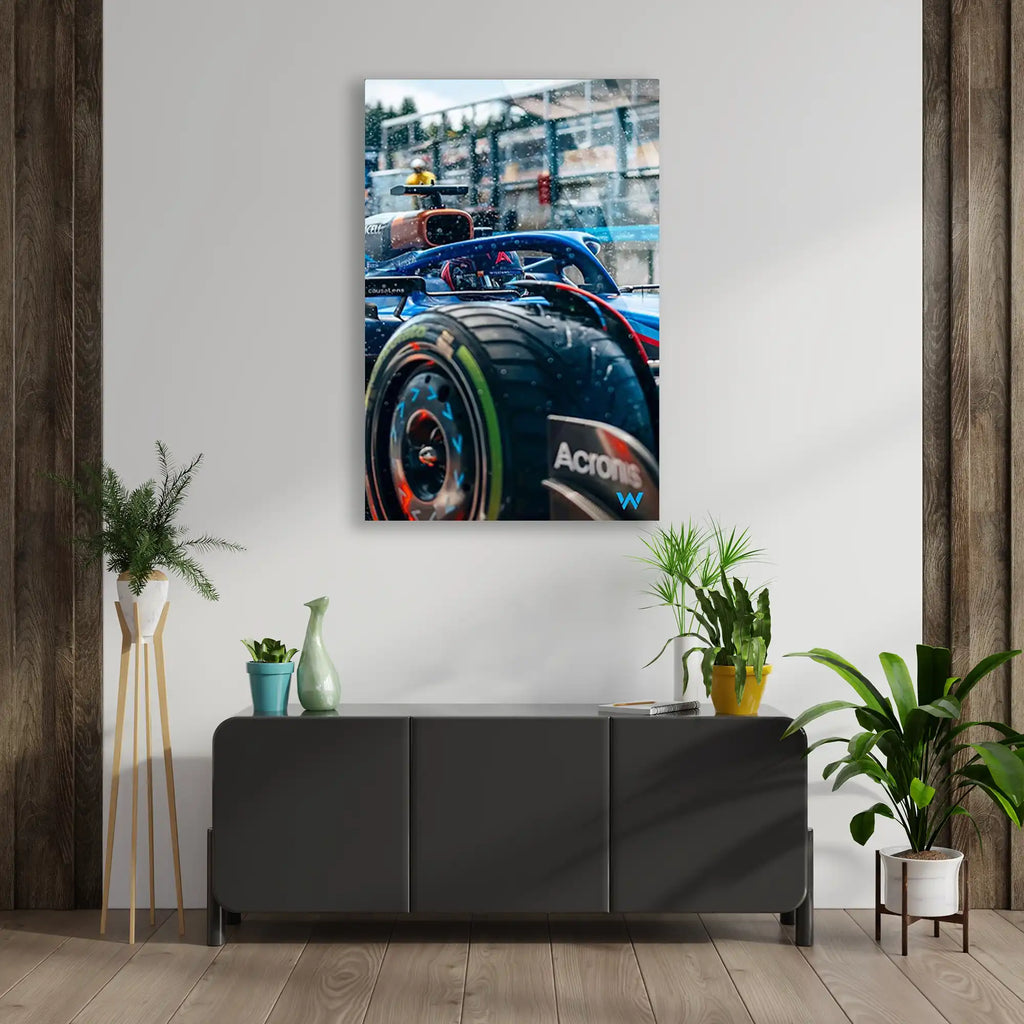 Yağmurda F1 Lastiği F1 Cam Tablo – Formula 1 Duvar Dekoru - DEG0825