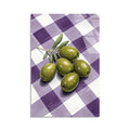 Yesil Zeytinler Kareli Ortu Cam Tablo