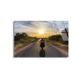 Yolda Motosiklet Yolculuk Cam Tablo