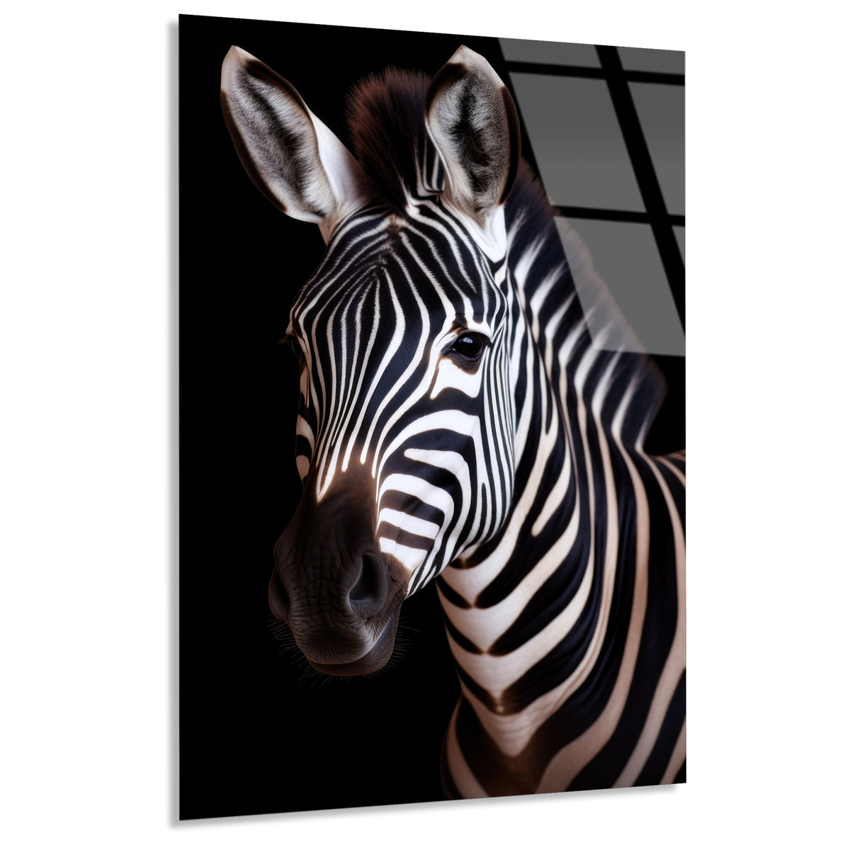 Zebra Portresi Cam Tablo – Hayvan Duvar Dekoru - DEG0915